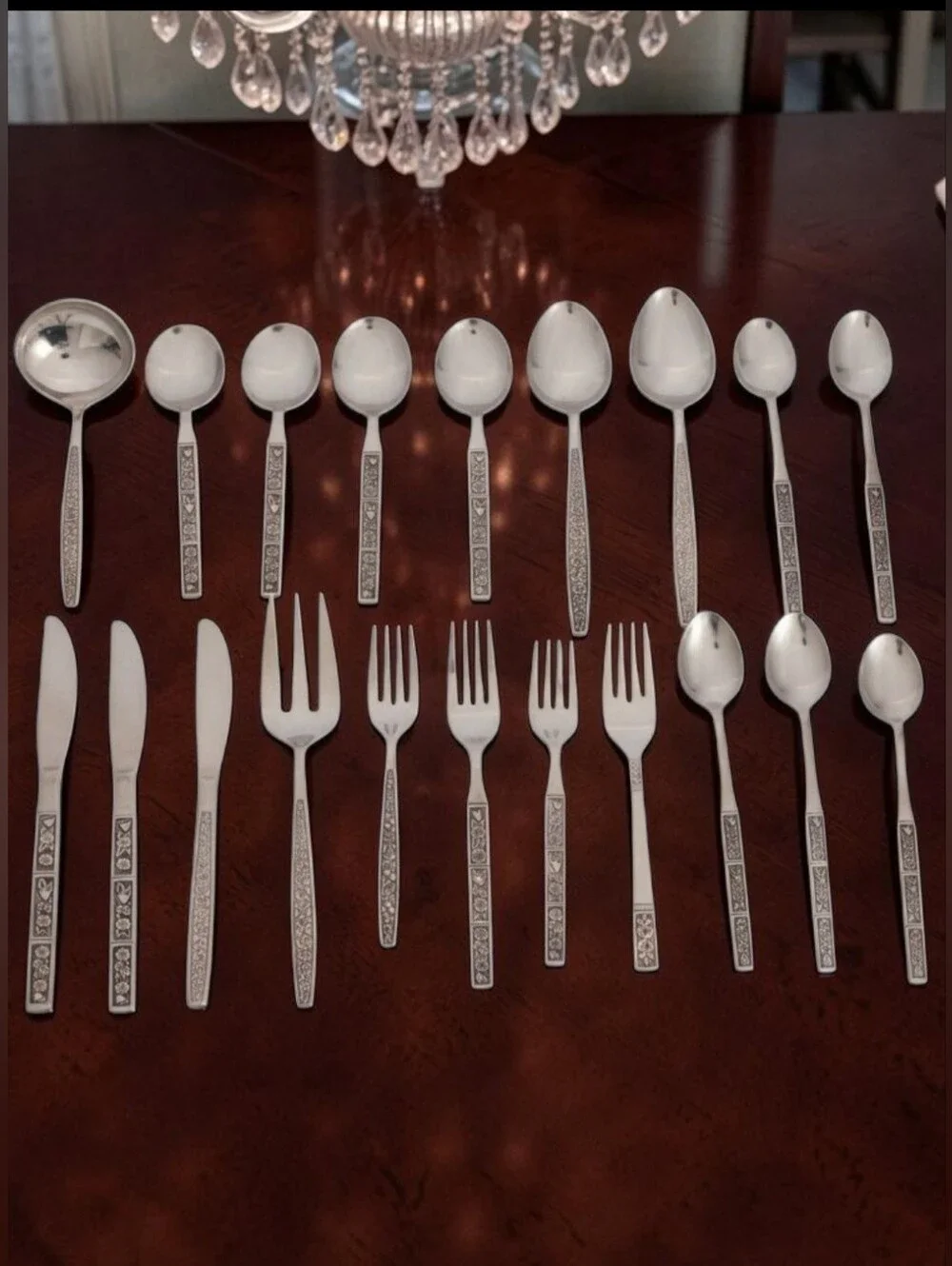(Lot Of 20) Assorted Oneida Northland Spring Fever Stainless Steel Flatware Set.